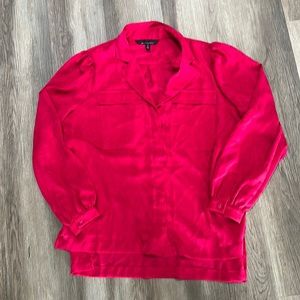 WHBM White House Black Market soft shirt blouse top tee pink size medium